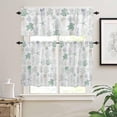 thumbnail image 1 of Kitchen Curtains Set, Green Coastal Kitchen Curtains and Valances Set, Nautical Summer Beach Coral Sea Turtle Rod Pocket Tier Curtains 24 Inch Length for Cafe/Bedroom Windows, 1 of 6