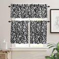 thumbnail image 1 of Kitchen Curtains Set, Grey Black Botanical Kitchen Curtains and Valances Set, Pastoral Spring Floral Summer Art Rod Pocket Tier Curtains 36 Inch Length for Cafe/Bedroom Windows, 1 of 6