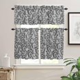 thumbnail image 1 of Kitchen Curtains Set, Grey Botanical Kitchen Curtains and Valances Set, Pastoral Spring Floral Summer Art Rod Pocket Tier Curtains 24 Inch Length for Cafe/Bedroom Windows, 1 of 6