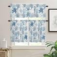 thumbnail image 1 of Kitchen Curtains Set, Navy Blue Grey Coastal Kitchen Curtains and Valances Set, Sea Turtle Nautical Coral Summer Beach Rod Pocket Tier Curtains 24 Inch Length for Cafe/Bedroom Windows, 1 of 1
