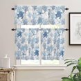 thumbnail image 1 of Kitchen Curtains Set, Navy Blue Grey Coastal Kitchen Curtains and Valances Set, Sea Turtle Nautical Coral Summer Beach Rod Pocket Tier Curtains 36 Inch Length for Cafe/Bedroom Windows, 1 of 6