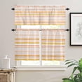 thumbnail image 1 of Kitchen Curtains Set, Orange Striped Kitchen Curtains and Valances Set, Watercolor Orange Ombre Stripes Rod Pocket Tier Curtains 24 Inch Length for Cafe/Bedroom Windows, 1 of 1