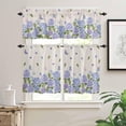 thumbnail image 1 of Kitchen Curtains Set, Purple Blue Spring Floral Kitchen Curtains and Valances Set, Farmhouse Summer Botanical Rod Pocket Tier Curtains 24 Inch Length for Cafe/Bedroom Windows, 1 of 6