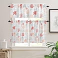 thumbnail image 1 of Kitchen Curtains Set, Red Orange Coastal Kitchen Curtains and Valances Set, Nautical Summer Beach Coral Sea Turtle Rod Pocket Tier Curtains 36 Inch Length for Cafe/Bedroom Windows, 1 of 6