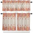 thumbnail image 1 of Kitchen Curtains Set, Red Pink Botanical Kitchen Curtains and Valances Set, Rustic Eucalyptus Leaves Burlap Rod Pocket Tier Curtains 24 Inch Length for Cafe/Bedroom Windows, 1 of 6