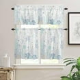 thumbnail image 1 of Kitchen Curtains Set, Teal Blue Coastal Kitchen Curtains and Valances Set, Nautical Summer Beach Sea Turtle Coral Rod Pocket Tier Curtains 24 Inch Length for Cafe/Bedroom Windows, 1 of 6