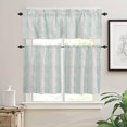 thumbnail image 1 of Kitchen Curtains Set, Teal Botanical Kitchen Curtains and Valances Set, Farmhouse Spring Summer Branch Rod Pocket Tier Curtains 24 Inch Length for Cafe/Bedroom Windows, 1 of 6