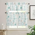 thumbnail image 1 of Kitchen Curtains Set, Teal Coastal Kitchen Curtains and Valances Set, Nautical Summer Beach Coral Sea Turtle Rod Pocket Tier Curtains 24 Inch Length for Cafe/Bedroom Windows, 1 of 1