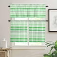 thumbnail image 1 of Kitchen Curtains Set, Teal Striped Kitchen Curtains and Valances Set, Watercolor Green Ombre Stripes Rod Pocket Tier Curtains 36 Inch Length for Cafe/Bedroom Windows, 1 of 1