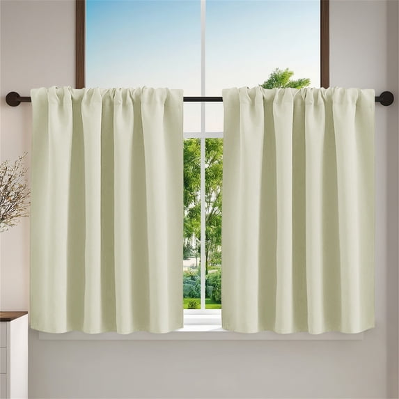 Kitchen Curtains, Short Blackout Curtains & Drapes, Small Window Draperies for Dining Room, Cupboard, Solid Color Curtains Home Curtains (30 in x 36 in (W x L), Set of 2)