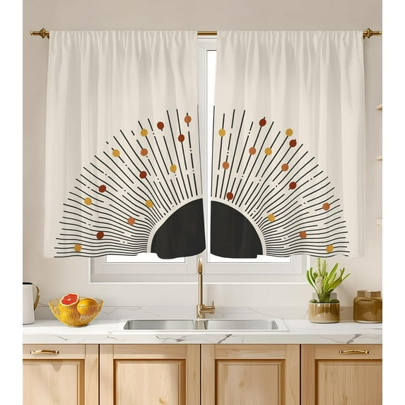 Kitchen Curtains over Sink for Bathroom Window Cafe Basement Cortinas para Cocina Farmhouse Camper Rv Short Mini Curtain Boho Elegant Vintage Retro Country Rustic Modern Cute - 26×36‘‘