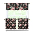 thumbnail image 1 of Kitchen Curtains and Valance Set 24 Inch Tier Pioneer Colorful Floral Curtains Small Drapes for Cafe Living Room Bathroom Farmhouse 3 Pieces Set Rod Pocket, 1 of 6