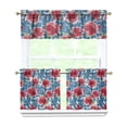 thumbnail image 1 of Kitchen Curtains and Valance Set 24 Inch Tier Pioneer Colorful Floral Curtains Small Drapes for Cafe Living Room Bathroom Farmhouse 3 Pieces Set Rod Pocket, 1 of 6