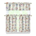 thumbnail image 1 of Kitchen Curtains and Valance Set 36 Inch Tier Pioneer Colorful Floral 3 Pieces Set Dining Room Small Curtain Drapes Cafe Curtains Valance for Home Decor Rod Pocket, 1 of 6