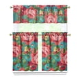 thumbnail image 1 of Kitchen Curtains and Valance Set 36 Inch Tier Pioneer Colorful Floral 3 Pieces Set Dining Room Small Curtain Drapes Cafe Curtains Valance for Home Decor Rod Pocket, 1 of 6