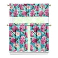 thumbnail image 1 of Kitchen Curtains and Valance Set 36 Inch Tier Pioneer Colorful Floral 3 Pieces Set Dining Room Small Curtain Drapes Cafe Curtains Valance for Home Decor Rod Pocket, 1 of 6