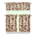 thumbnail image 1 of Kitchen Curtains and Valance Set 36 Inch Tier Pioneer Colorful Floral 3 Pieces Set Dining Room Small Curtain Drapes Cafe Curtains Valance for Home Decor Rod Pocket, 1 of 6