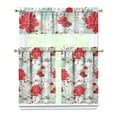 thumbnail image 1 of Kitchen Curtains and Valance Set 36 Inch Tier Pioneer Colorful Floral 3 Pieces Set Dining Room Small Curtain Drapes Cafe Curtains Valance for Home Decor Rod Pocket, 1 of 6