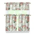 thumbnail image 1 of Kitchen Curtains and Valance Set 36 Inch Tier Pioneer Colorful Floral 3 Pieces Set Dining Room Small Curtain Drapes Cafe Curtains Valance for Home Decor Rod Pocket, 1 of 6
