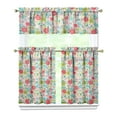 thumbnail image 1 of Kitchen Curtains and Valance Set 36 Inch Tier Pioneer Colorful Floral 3 Pieces Set Dining Room Small Curtain Drapes Cafe Curtains Valance for Home Decor Rod Pocket, 1 of 6