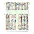 thumbnail image 1 of Kitchen Curtains and Valance Set 36 Inch Tier Pioneer Colorful Floral 3 Pieces Set Dining Room Small Curtain Drapes Cafe Curtains Valance for Home Decor Rod Pocket, 1 of 6