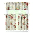 thumbnail image 1 of Kitchen Curtains and Valance Set 36 Inch Tier Pioneer Colorful Floral 3 Pieces Set Dining Room Small Curtain Drapes Cafe Curtains Valance for Home Decor Rod Pocket, 1 of 6