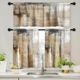 thumbnail image 1 of Kitchen Curtains and Valances 3 Piece Set, Valance Curtains for Kitchen Windows, 36 Inch Beige Modern Abstract Art Kitchen Curtains Tiers and Valances for Cafe Living Room Window Decor, Beige, 1 of 6