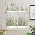 thumbnail image 1 of Kitchen Curtains Valances, Flower Bird Plant Spring Summer Fall Floral Short Rod Pocket Valances for Windows for Bedroom, Bathroom, 1 Panel, 42" W x 12" L, 1 of 6