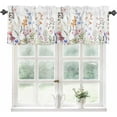 thumbnail image 1 of Kitchen Curtains Valances, Flower Leaves Spring Colorful Floral Summer Farm Short Rod Pocket Valances for Windows for Bedroom, Bathroom, 1 Panel, 54" W x 18" L, 1 of 6