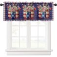 thumbnail image 1 of Kitchen Curtains Valances, Independence Day Daisy Flower Tulip American Flag Star Blue Red Plaid Short Rod Pocket Valances for Windows for Bedroom, Bathroom, 1 Panel, 54" x 18" L, 1 of 6