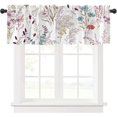 thumbnail image 1 of Kitchen Curtains Valances, Rod Pocket Valances for Windows, Small Window Treatment Valances for Window, Living Room, Bedroom, Bathroom, 1 Panel, 54" W x 18" L, Purple Flowers, 1 of 6