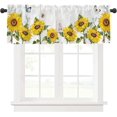 thumbnail image 1 of Kitchen Curtains Valances, Rod Pocket Valances for Windows, Small Window Treatment Valances for Window, Living Room, Bedroom, Bathroom, 1 Panel, 54" W x 18" L, Sunflowers, 1 of 6