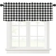thumbnail image 1 of Kitchen Curtains Valances, Rod Pocket Valances for Windows, Small Window Treatment Valances for Window, Living Room, Bedroom, Bathroom, 1 Panel, 54" W x 18" L, French Plaid, 1 of 6