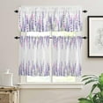 thumbnail image 1 of Kitchen Curtains and Valances Set, Lavender Summer Purple Flower Floral Short Rod Pocket 3 Pieces Window Curtain Set for Bedroom, Bathroom, 36 Inch Long, 1 of 5