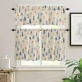 thumbnail image 1 of Kitchen Curtains and Valances Set, Spring Flower Leaves Plant Wildflowers Summer Short Rod Pocket 3 Pieces Window Curtain Set for Bedroom, Bathroom, 36 Inch Long, 1 of 5