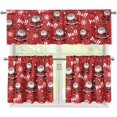 thumbnail image 1 of Kitchen Curtains and Valances Set Tier Curtains 36 Inch Length 3 Piece Kitchen Curtains Santa Claus HO Rod Pocket Short Window Curtains for Over Kitchen Sink (54"x18"+27.5"x36"x2), 1 of 5