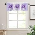 thumbnail image 1 of Kitchen Curtains Valances for Small Windows, Spring Summer Floral Eucalyptus Leaf Short Curtain Valance for Living Room, Flowers Stripes Purple Rod Pocket Blinds Window Printed Drapes 54x18 Inch, 1 of 6