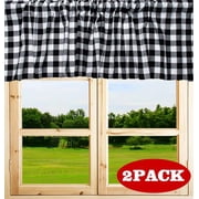 Kitchen Curtains Valances Window Valances Buffalo Check Farmhouse Curtains for Living Room 16" x 52" 2Packs