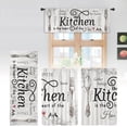 thumbnail image 1 of Kitchen Curtains and Valances 3 Piece Set Rod Pocket 36 Inch Short Rustic Black White Farmhouse Country Bedroom Living Room Treatment Fabric, 1 of 9