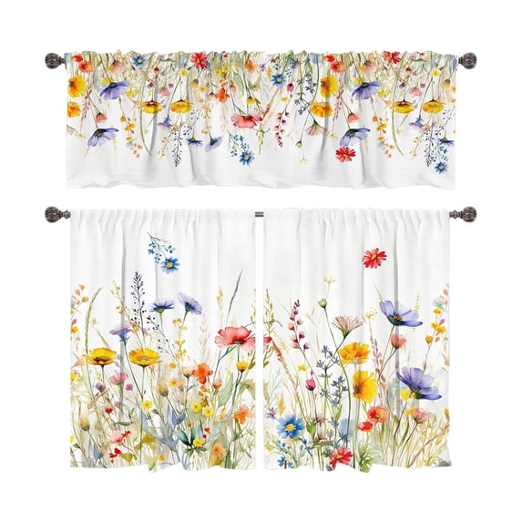 Kitchen Curtains for Small Windows, Waterproof Light Filtering Cafe Curtains, Washable Short Half Window Tier Curtains for Kitchen and Bathroom