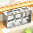 thumbnail image 1 of Kitchen Cutlery Drainage Rack with Removable Drip Tray, Multi Cup Utensil Organizer for Knives Forks Spoons, Countertop Storage Holder for Kitchen Bathroom Makeup Desk Use, 1 of 6