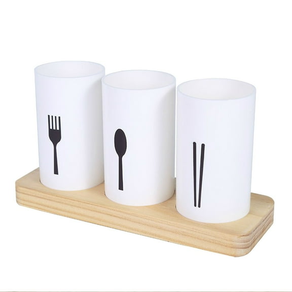 Kitchen Cutlery Storage Box with Wooden Base for Organized Storage and Easy Movement in Small Drawer Kitchens