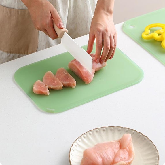 Kitchen Cutting Board | Double-Sided Non-Slip Plastic Chopping Board Green 13.58x9.64in | Durable ABS, Dishwasher Safe, Raised Edge, Reversible Knife Friendly, Multiple Sizes