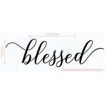 Kitchen Décor Blessed Cursive Elegant Wall Decals Stickers Art 23x7-Inch Black