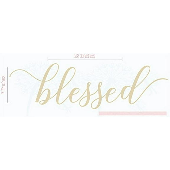 Kitchen Décor Blessed Cursive Wall Decals Vinyl Stickers Art 23x7-Inch Beige