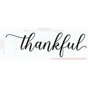Kitchen D cor Thankful Cursive Vinyl Wall Decals Stickers Quote 23x7-Inch Black