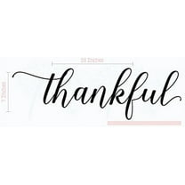Kitchen Décor Thankful Cursive Vinyl Wall Decals Stickers Quote 23x7-Inch Black