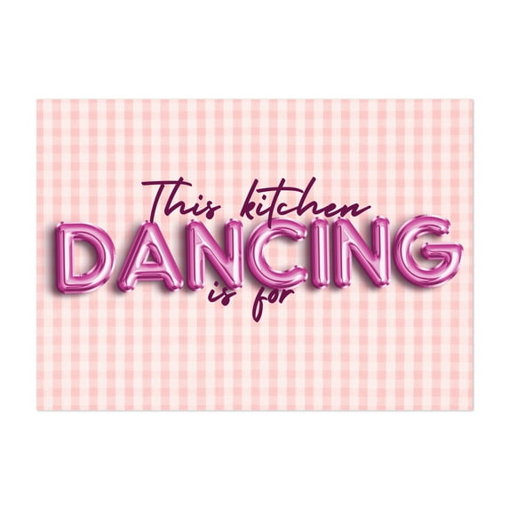 Kitchen Dance Vibes - Typography Kitchen Decor Quote Motivational Humor Pattern Pastel Unframed Wall Art Print 40 x 60 inches