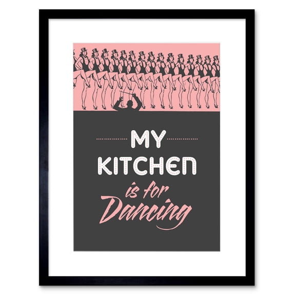 Kitchen Dancing Chorus Line Girls Hats Artwork Framed Wall Art Print 9X7 Inch
