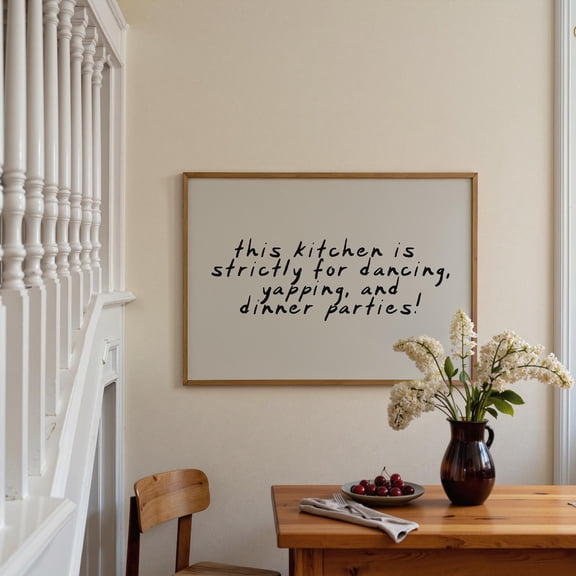 Kitchen Dancing and Yapping Print | Eclectic Wall Art, Unframed Paper Poster 11x14in